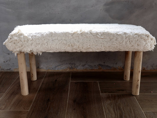 Handloom Bench- White